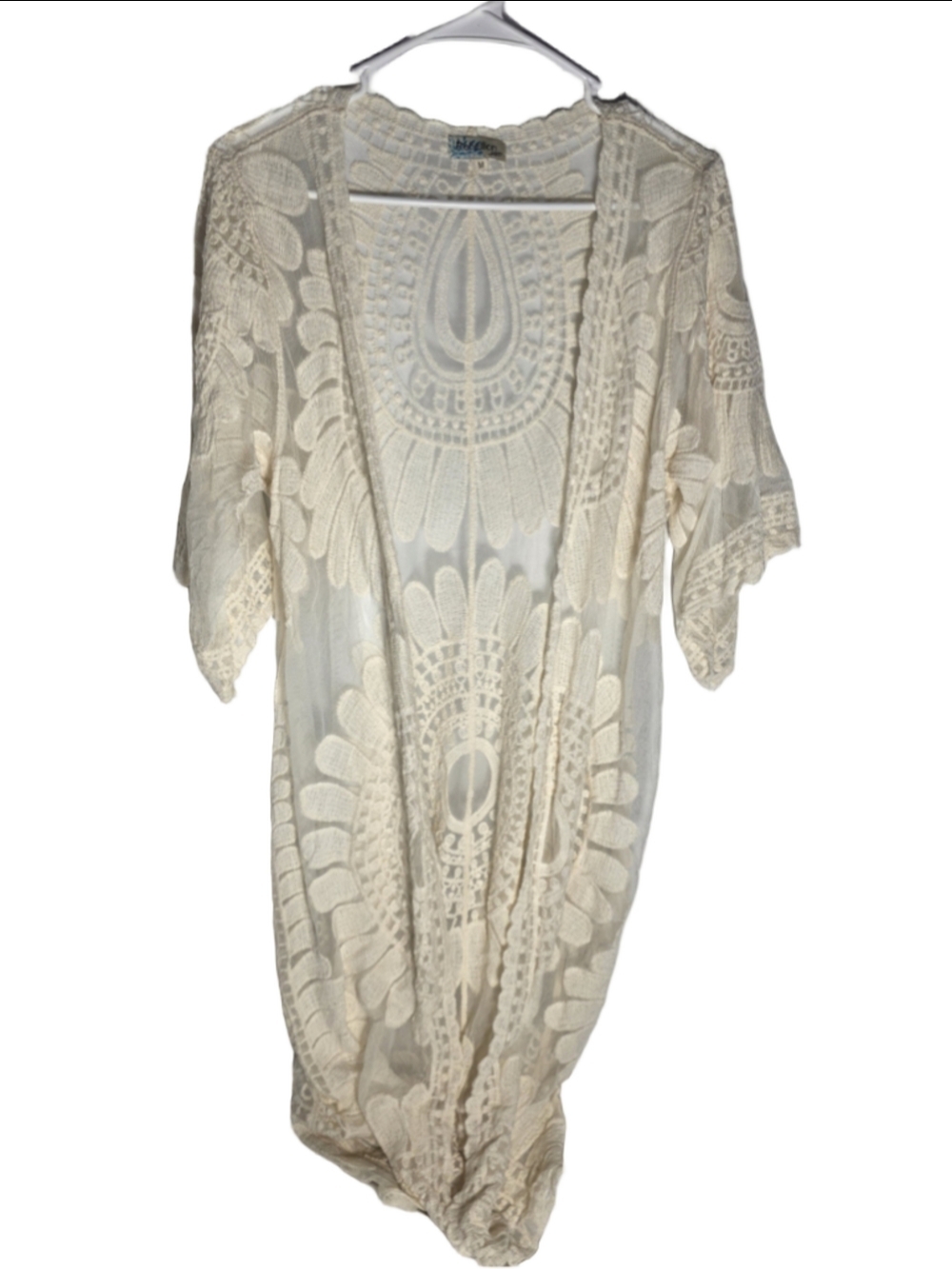 Women's Rebellion Again Lace Cardigan Beige Size M boho cottagecore chic wedding